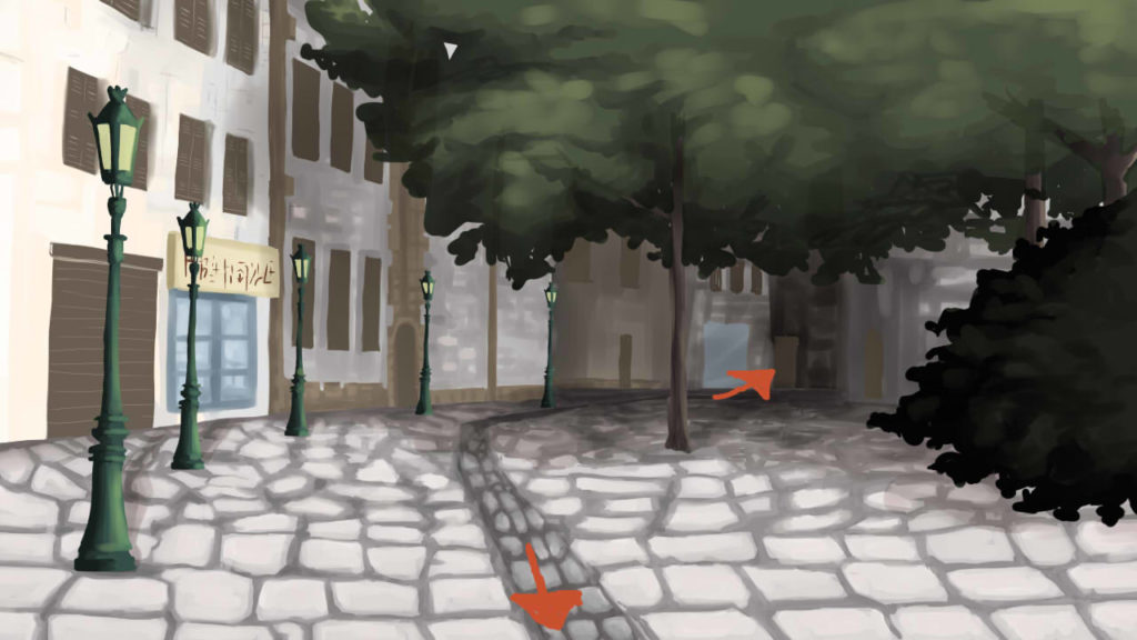 Un exemple de décors servant à l'exploration dans mon visual novel.