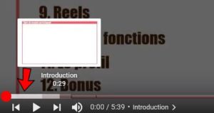 Image montrant où trouver les chapitres de mes vidéos sur Youtube.