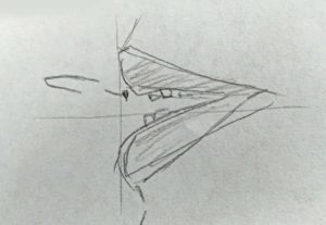 tutoriel dessiner une bouche en vue de profil - la bouche ouverte