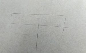 Tutoriel dessiner une bouche en vue de face - Rectangle en 4 parts