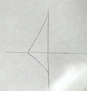 tutoriel comment dessiner un nez en vue de profil - tracer la base triangulaire