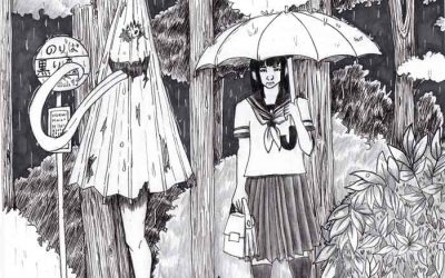 Le parapluie farceur - Illustration traditionnelle par Kokoreth